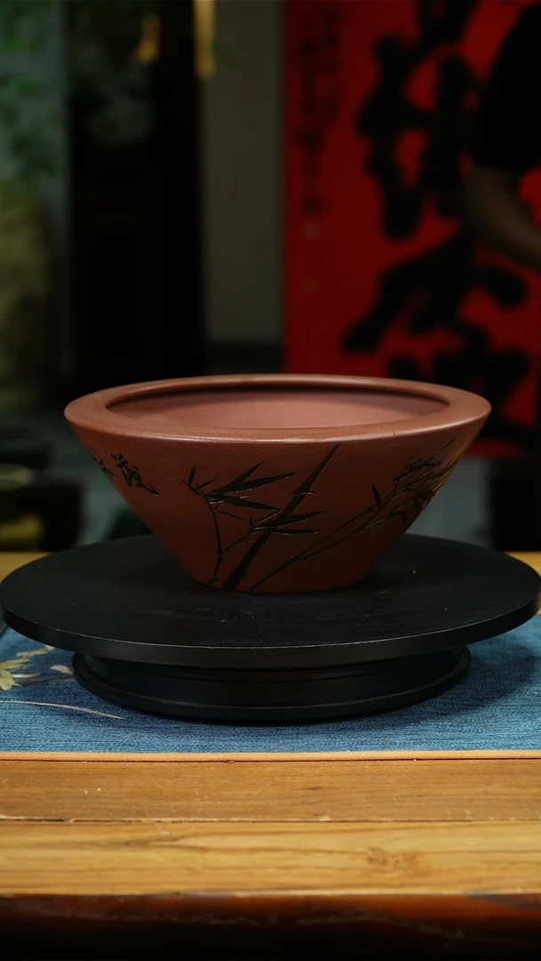 紫砂花盆迷****川李超紫砂兰花盆