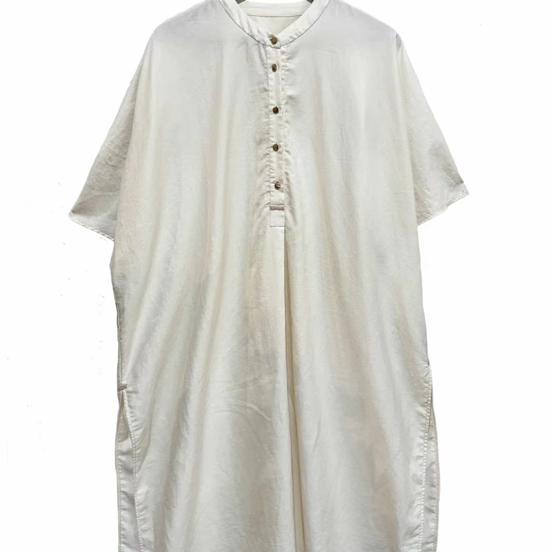 深深一刻 左岸迷香休闲文艺范 中性长衫 连衣裙 Z25SS5004