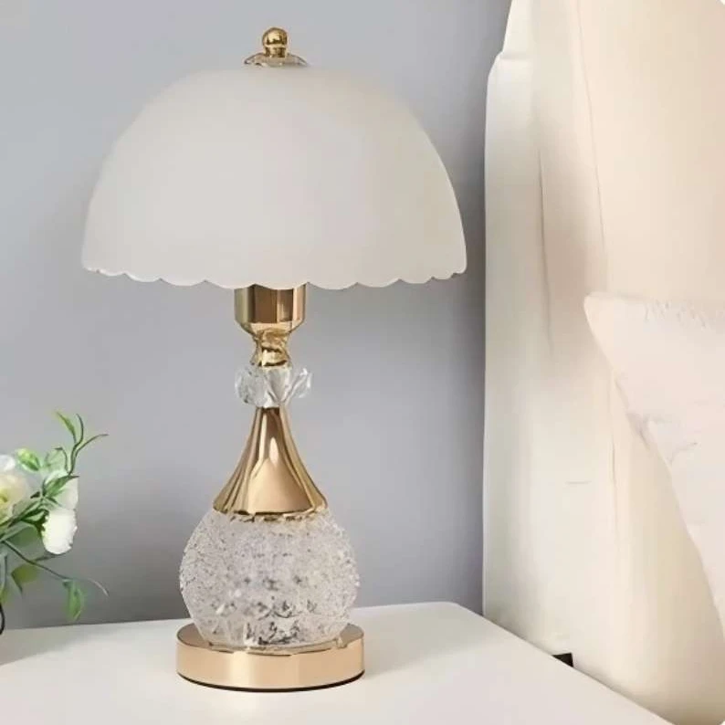 床头台灯卧室简约现代家用花器婚房装饰灯调光玻璃床头柜花瓶