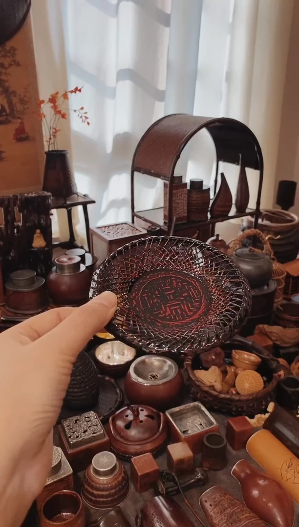 蓝胎漆器精品杯垫