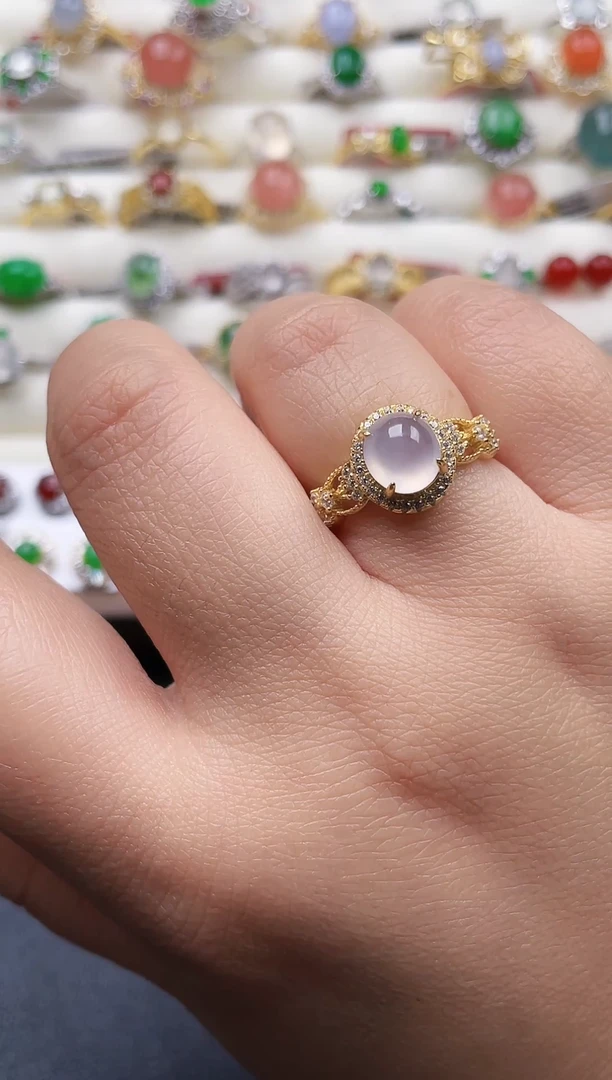 银S925镶嵌戒指翡翠144