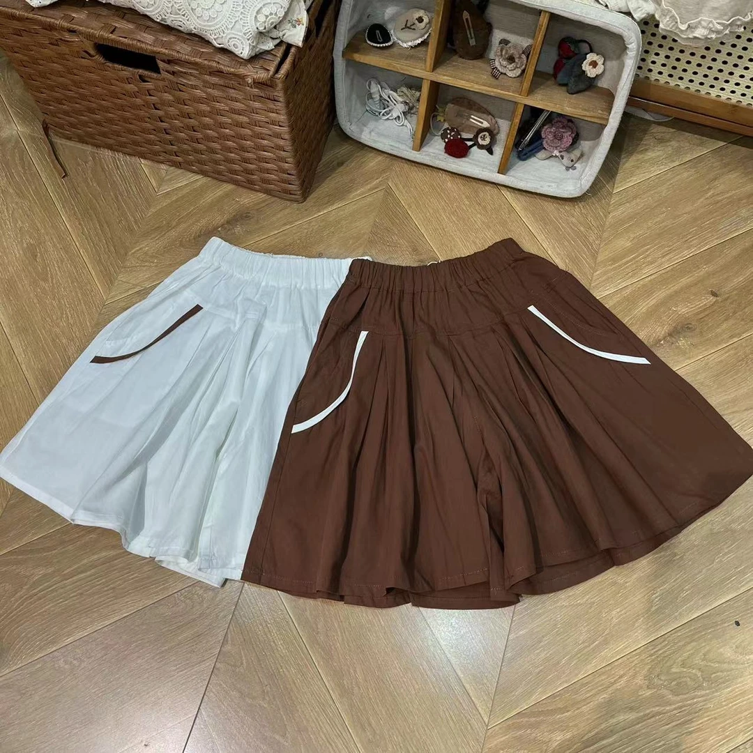 〖姐姐家〗2025夏款大裤脚短款休闲裤裤儿童裤zx24582