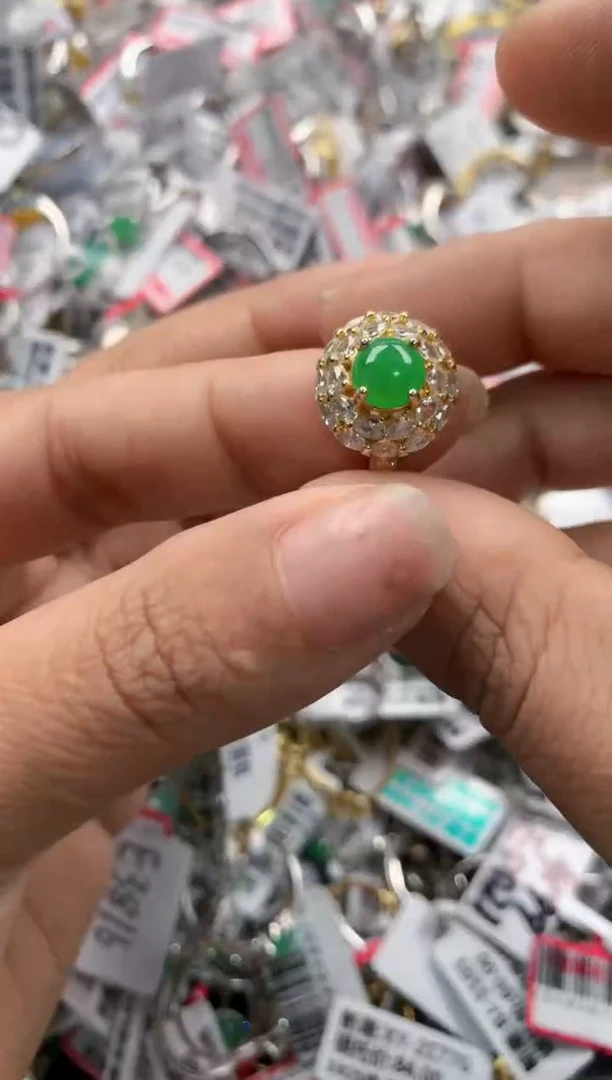 银S925镶嵌戒指翡翠111    7