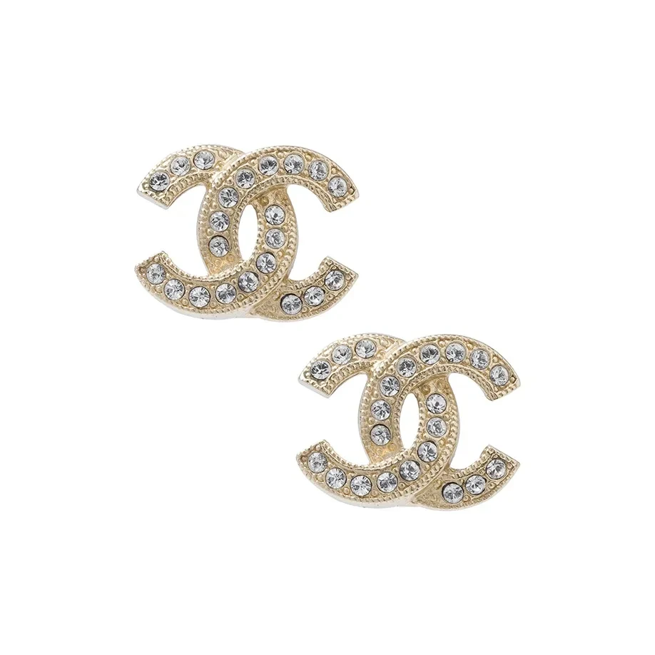 铜合金耳饰 CHANEL香奈儿 Logo造型小号 金属 耳环 女款 金色