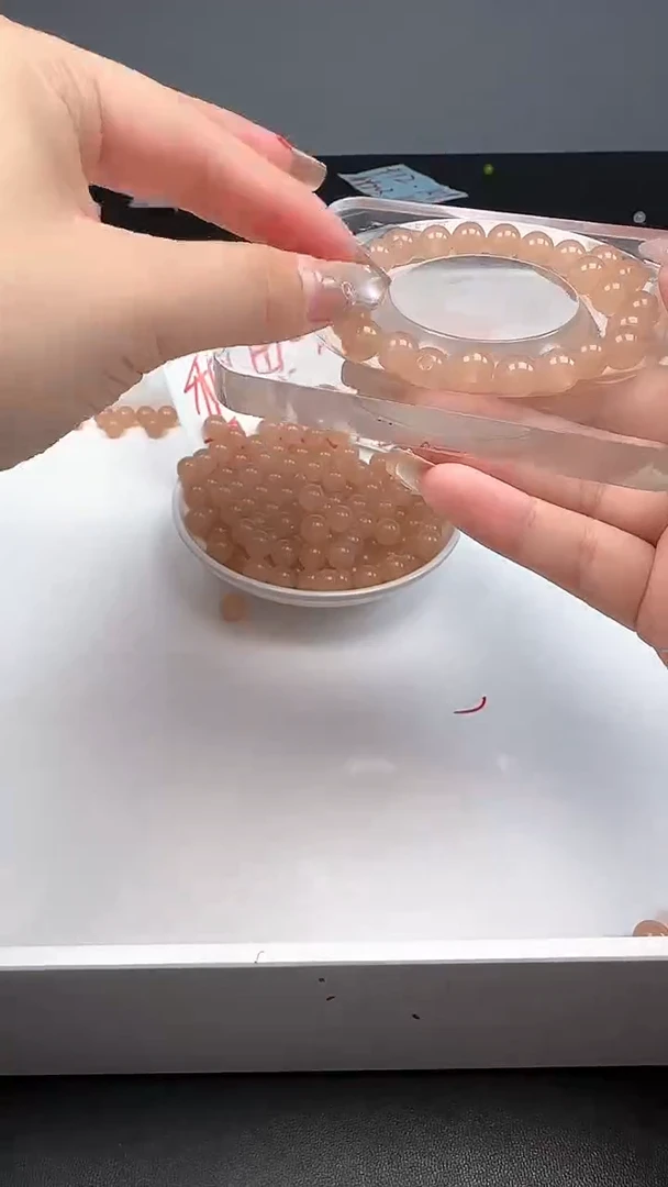 未镶嵌和田玉珠宝半成品藕粉N176卡8mm散珠25颗 赠弹力线