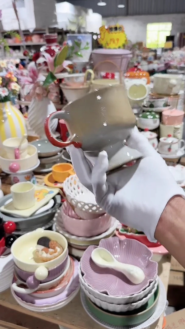 瓷片粗陶高脚杯 微瑕凑满20元包邮