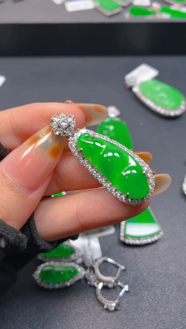 吊坠(不含链)银S925镶嵌翡翠1