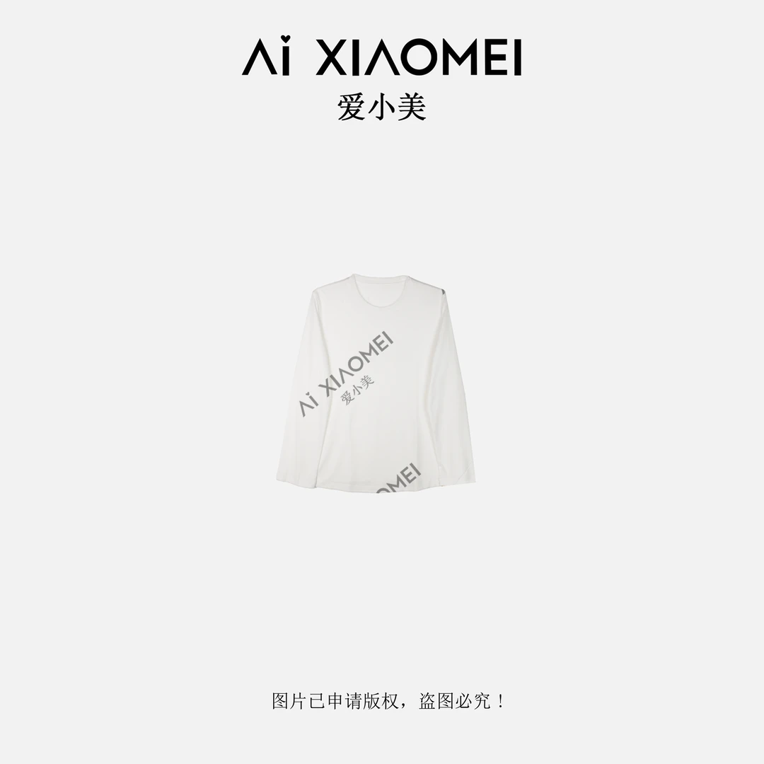 Aixiaomei/爱小美简约百搭圆领休闲轻奢长袖T恤打底SY-2732