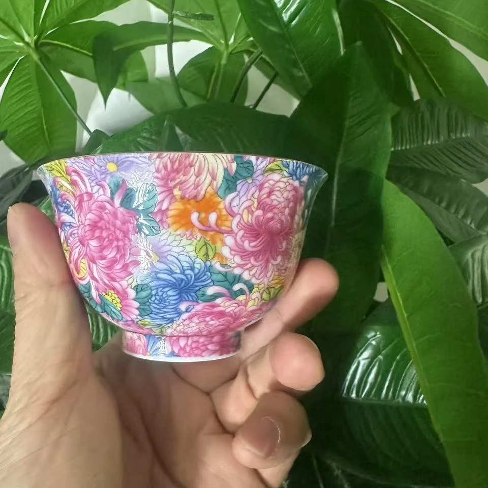 景德镇陶瓷珐琅彩万花主人杯