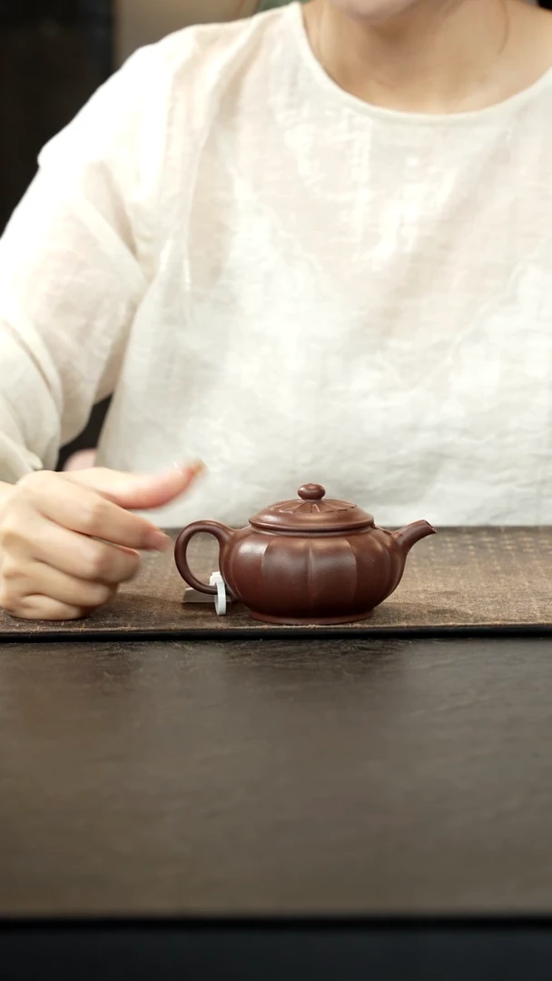 茶壶紫砂老紫泥华彩壶150c
