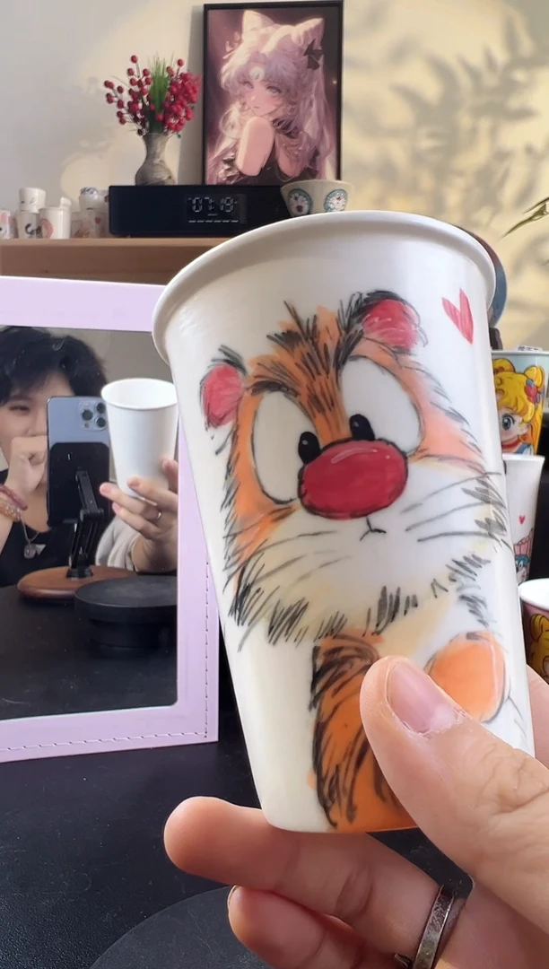 【闪购商品】摆件手工手绘陶瓷小杯杯