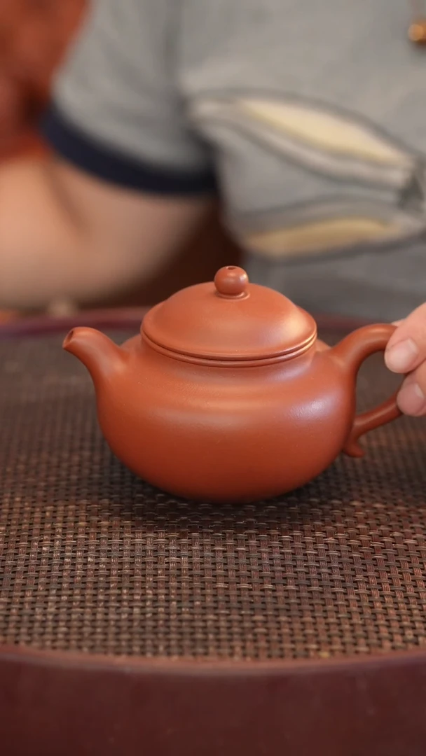 茶壶紫砂全手 大红袍 瑕疵 口沿开裂