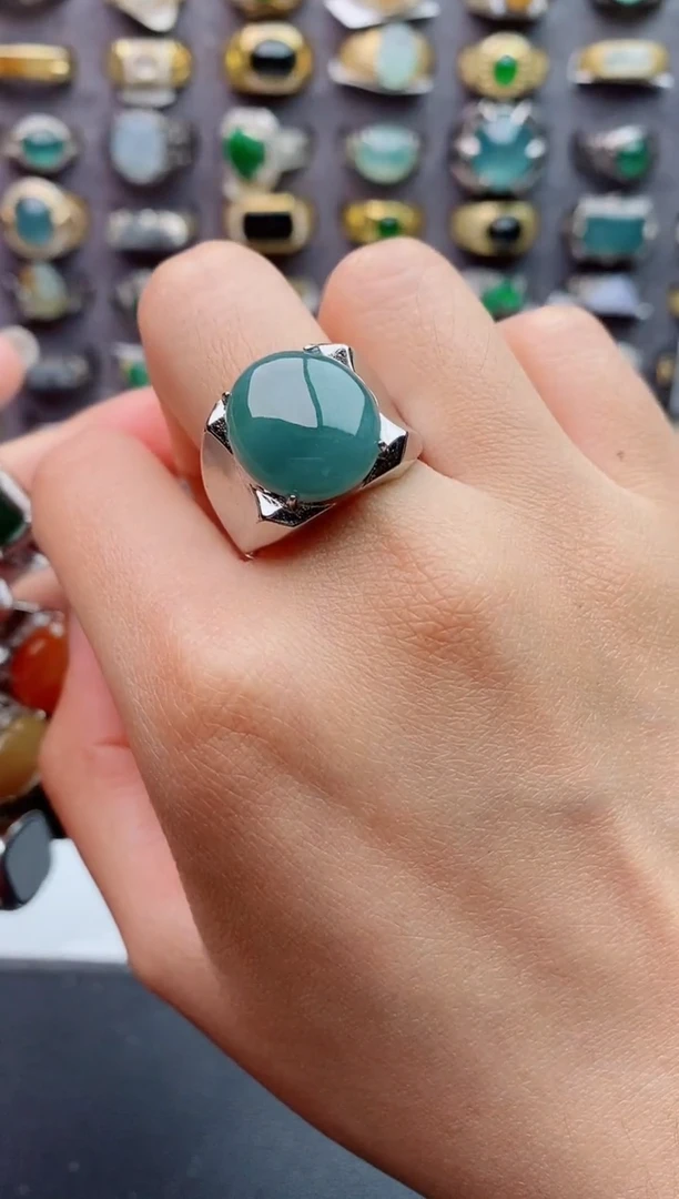 未镶嵌戒指翡翠天然翡翠男戒