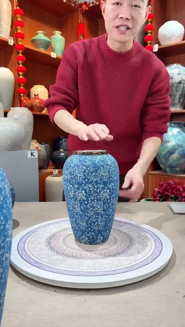 【闪购商品】瓶陶瓷花瓶 无花 芙蓉青花中号