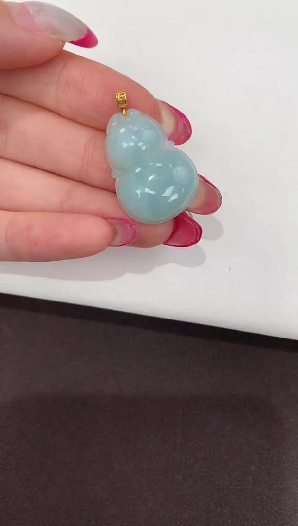 颈饰18K金镶嵌翡翠缅甸a货翡翠(多样性发其一