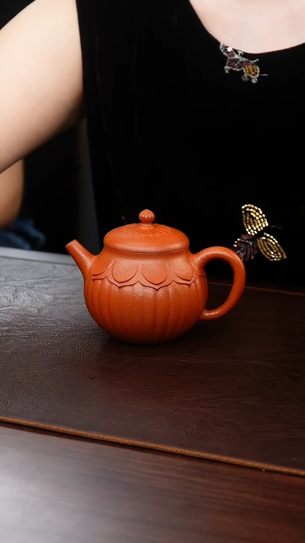 茶壶紫砂侯峰99纯红降坡禅墩190cc