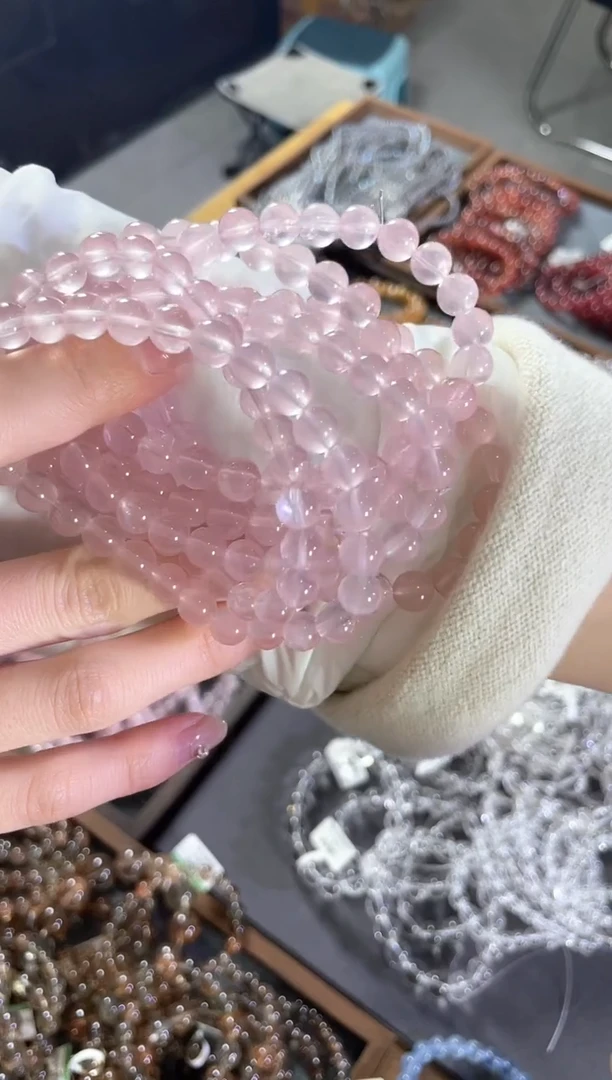 【闪购商品】芙蓉石手串未镶嵌FL粉水晶7+ 多样性发一