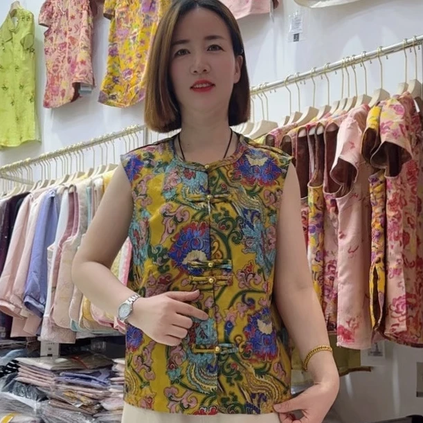 菲扬女装---新中式国风盘扣马甲复古夏季63款