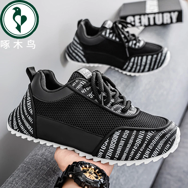 【正品】啄木鸟2025秋季男鞋潮流百搭休闲透气网面潮鞋时尚软底鞋