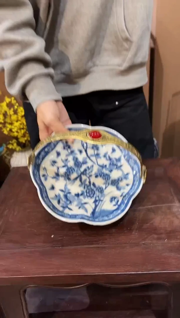 陶瓷陶瓷插花果盘青花瓷02