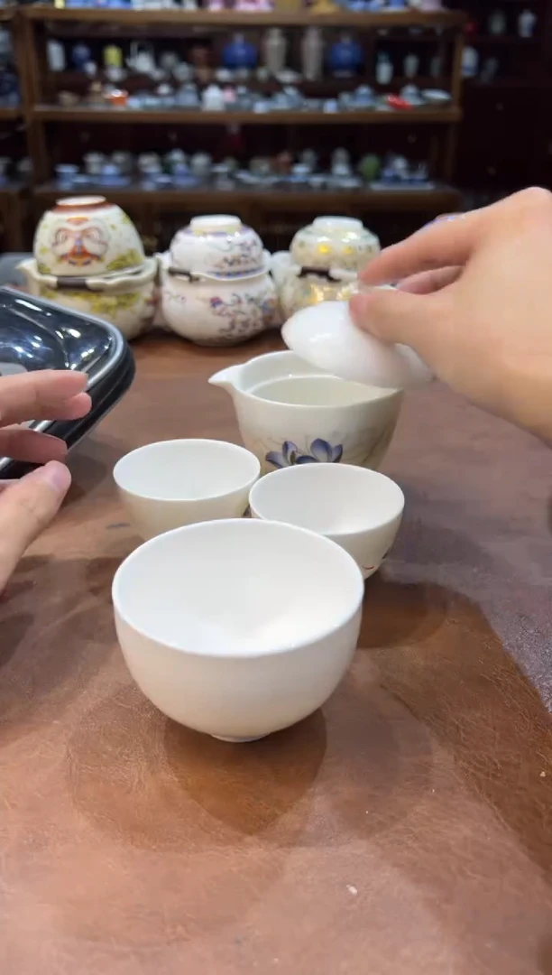 真的很便宜超好看会开片的旅行茶具