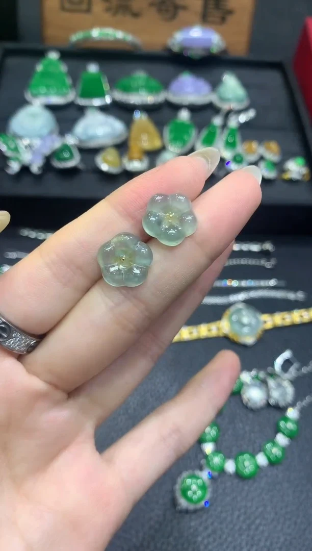 未镶嵌翡翠耳饰2不含链随机发货1件