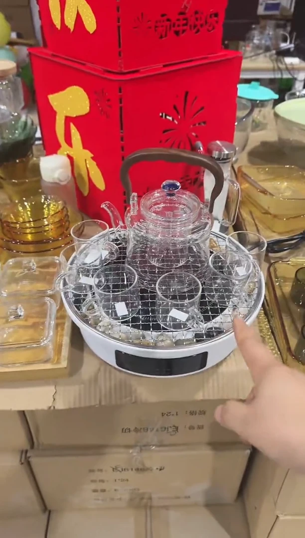 【闪购商品】玻璃无盖款青苹果直播价1壶1炉6杯