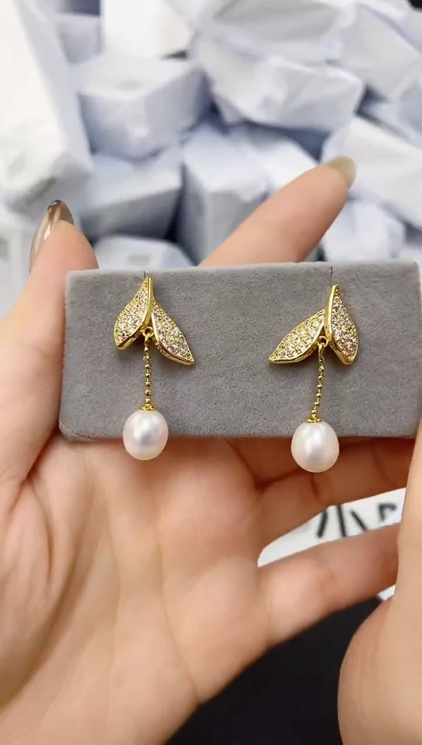 未镶嵌耳饰淡水珍珠ed1059