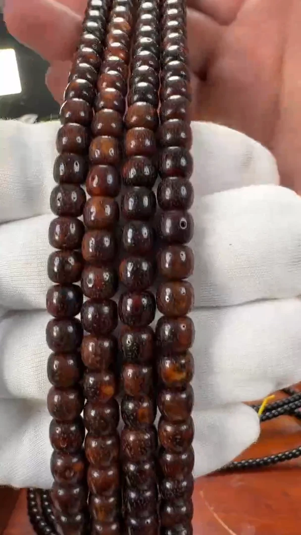 手串星月菩提20年黑金玉化长串120颗7*8