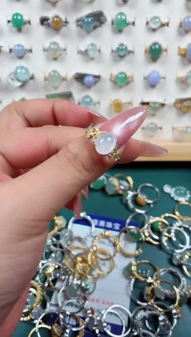 银S925镶嵌戒指翡翠.