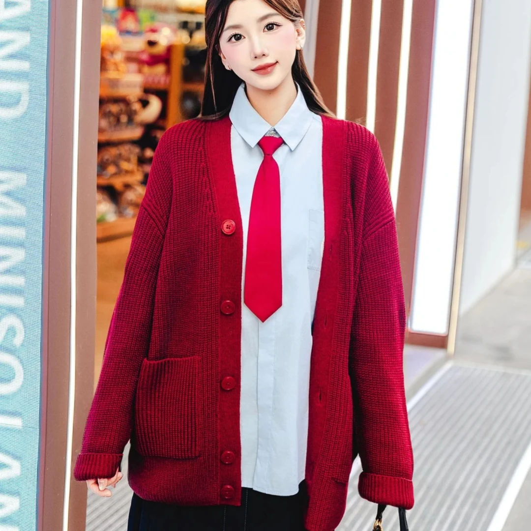 GIRDEAR/哥弟秋季长袖开衫款女慵懒风毛针织衫气质衫针织衫148057