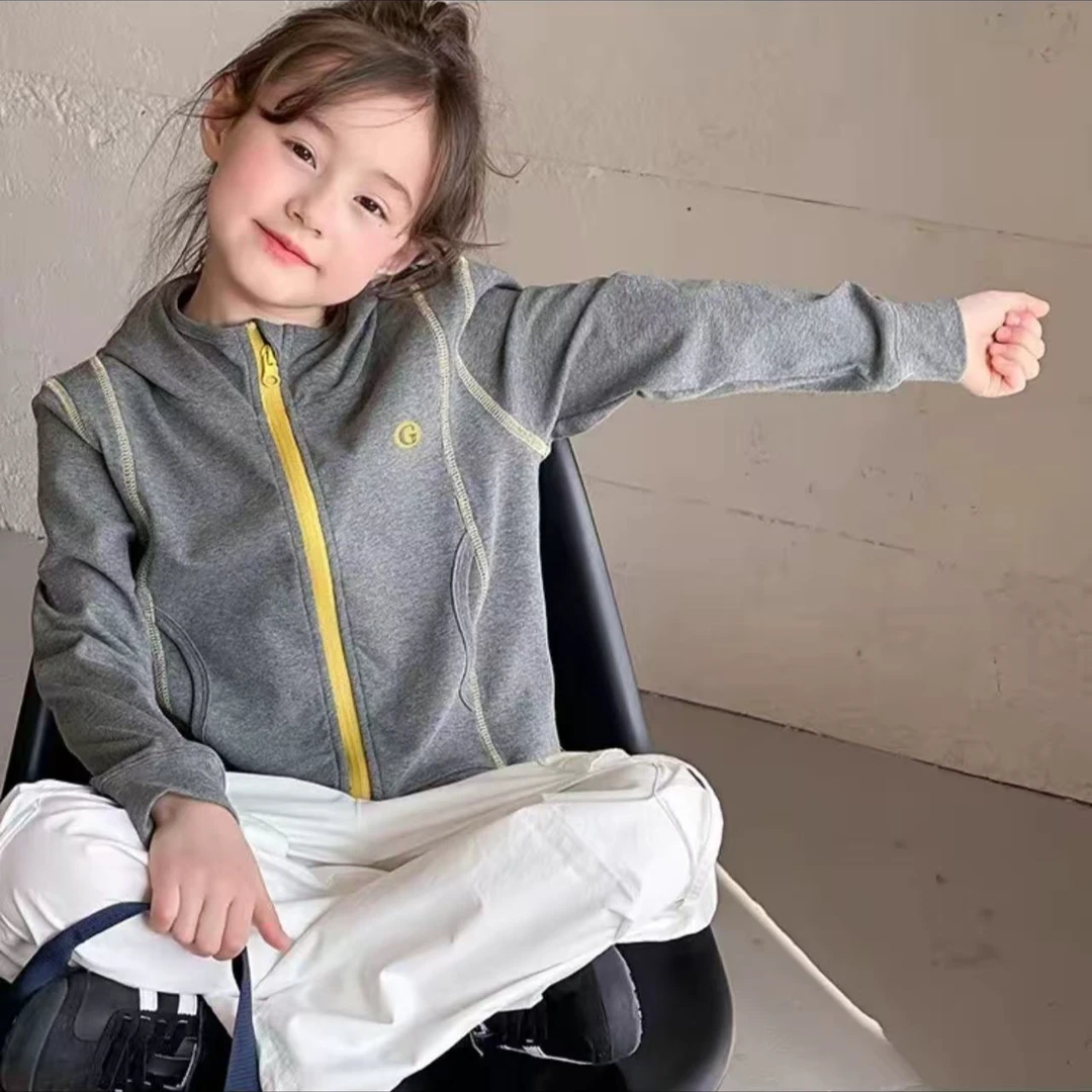 亲子纯棉【无骨有弹力】男女童户外薄外套秋装休闲山系外套连帽开衫