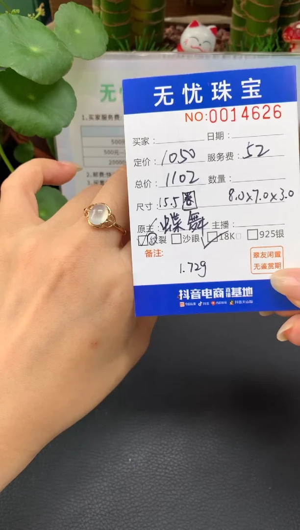 18K金镶嵌定制翡翠涂*涂A677