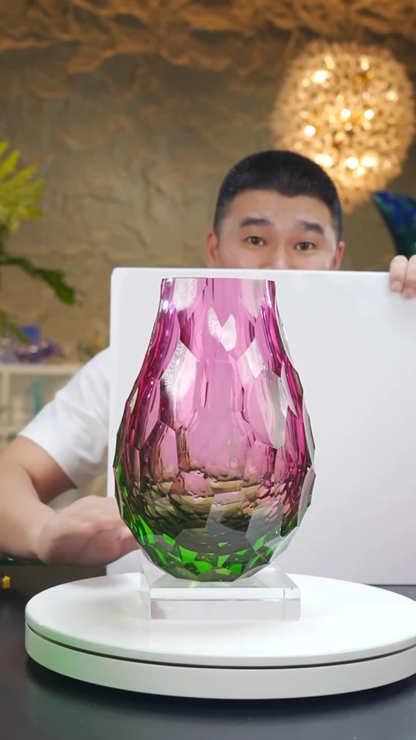 琉璃金红绿凹面水滴瓶