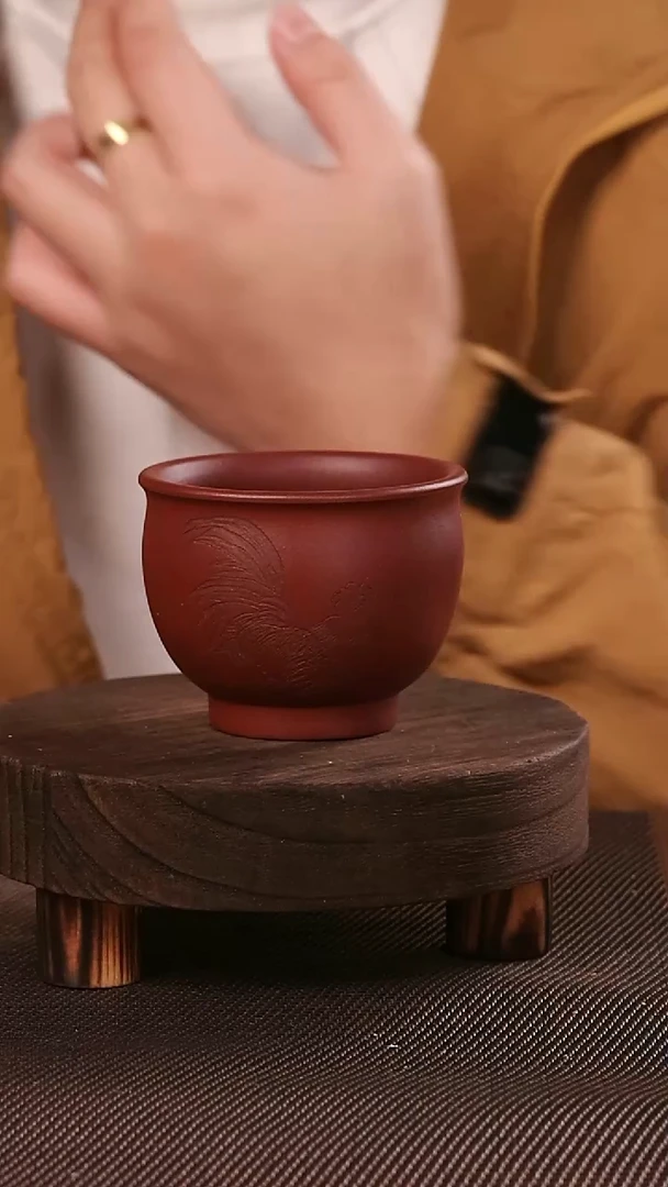 茶杯紫砂紫砂刻绘主人杯71