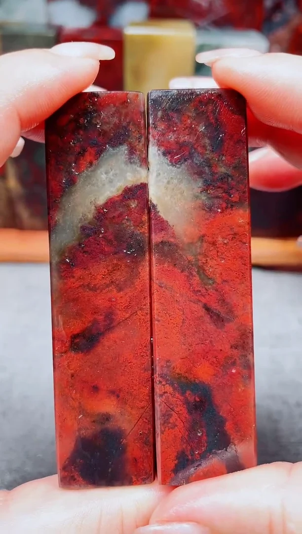 玉桂林鸡血玉素章15