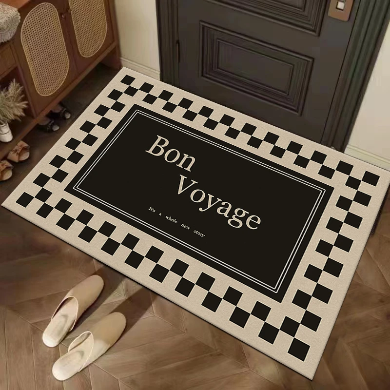 【两只羊】免洗荔枝纹厚皮革入户门垫现代客厅脚垫室内可裁剪地垫