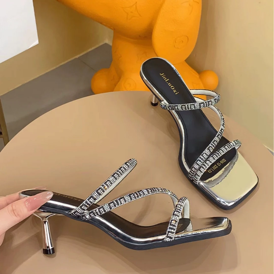 316-13  夏季新款时尚气质细跟凉拖鞋