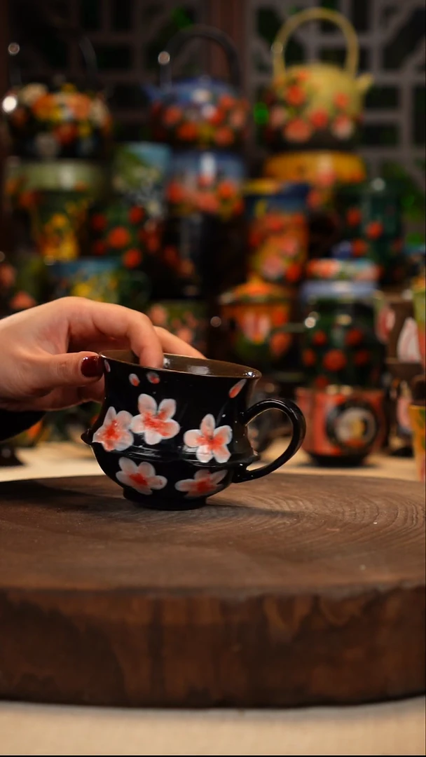 紫砂油画手绘釉下彩