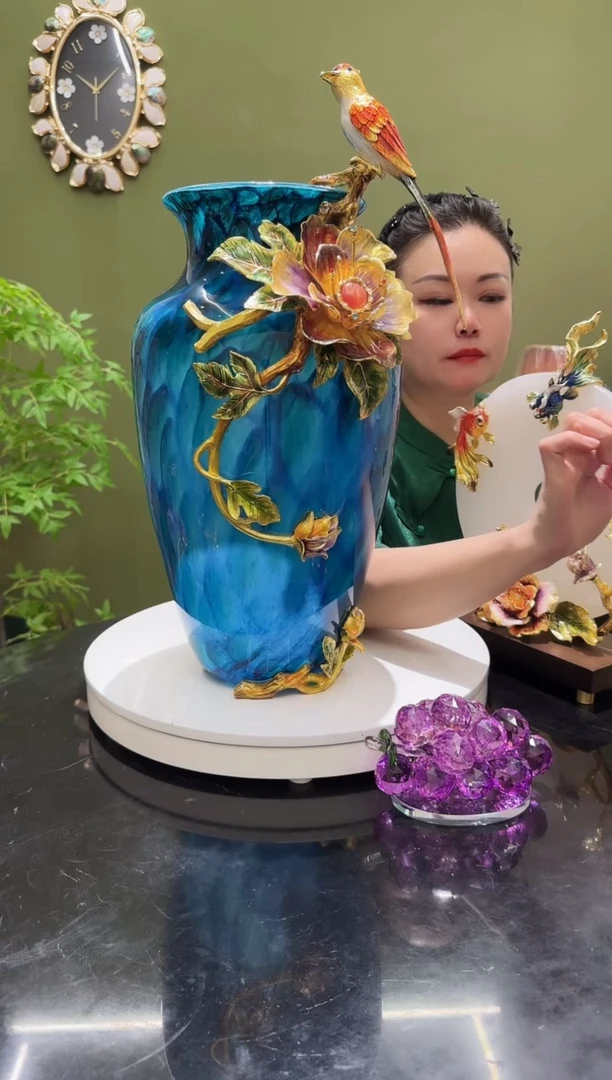 琉璃珐琅彩  大号花瓶