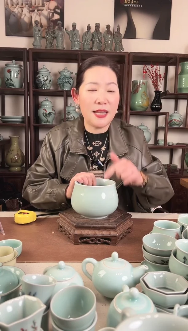 龙泉青瓷 粉青 钵z