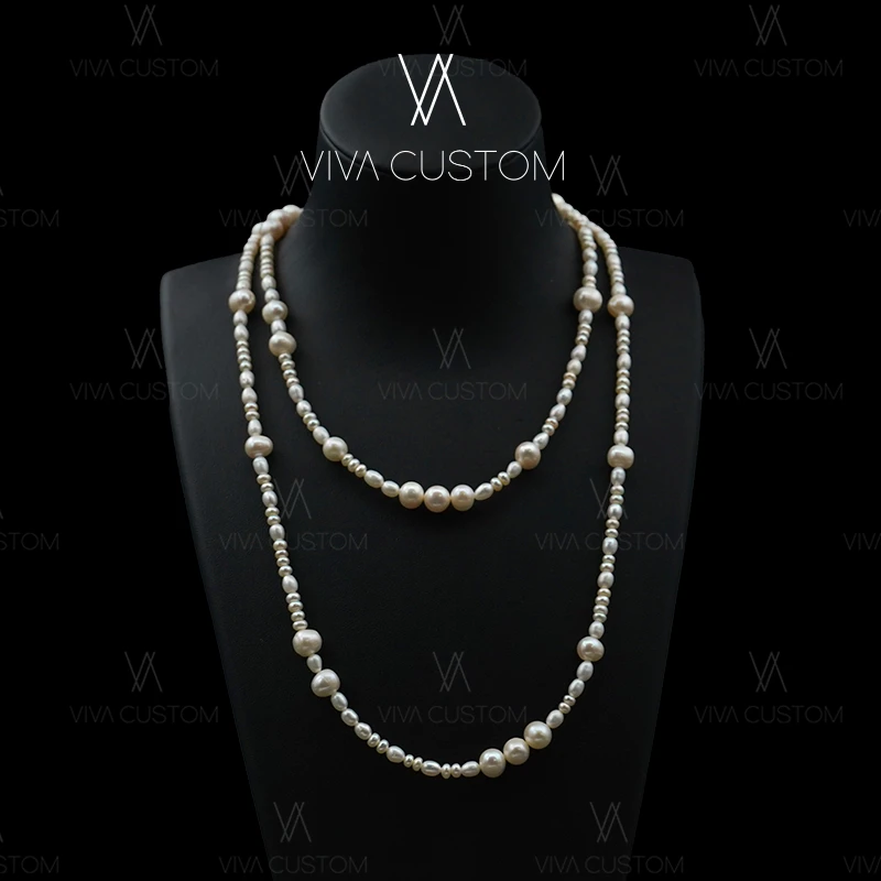 铜合金仿珍珠项链 珠华旧梦系列 优雅复古高级感长款珠珠项链◎