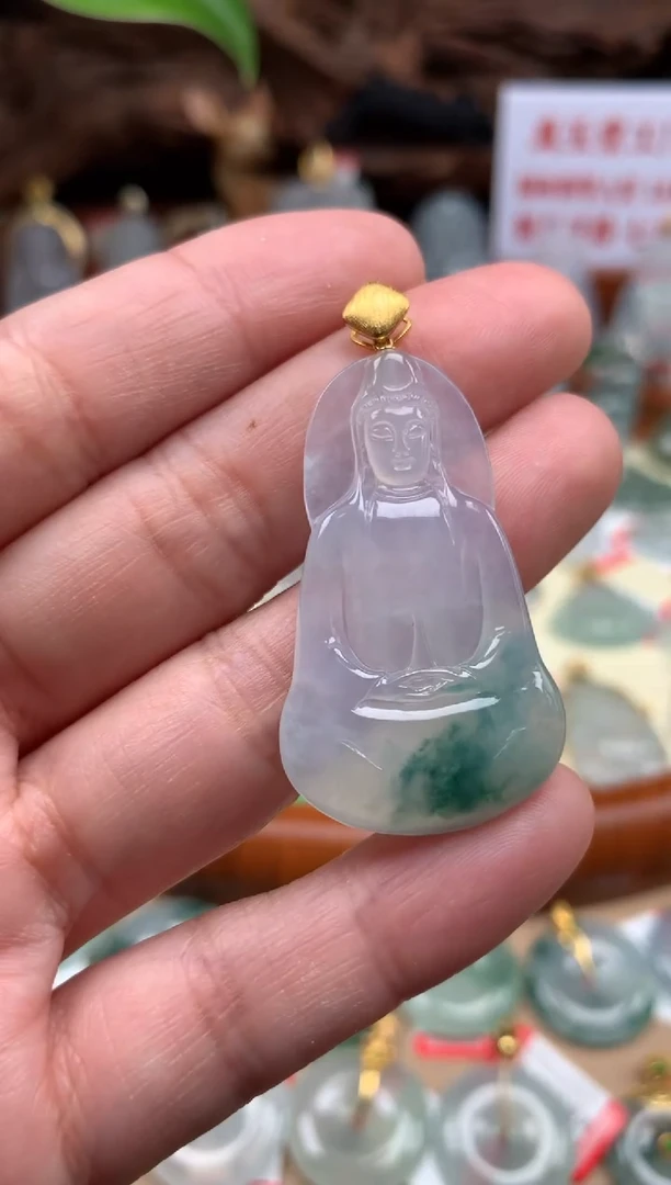 【闪购商品】翡翠颈饰18K金镶嵌素衣