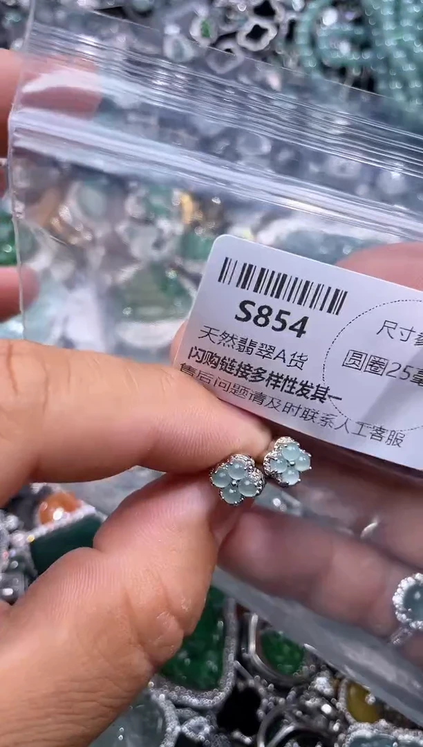 【闪购商品】翡翠颈饰未镶嵌S854耳扣