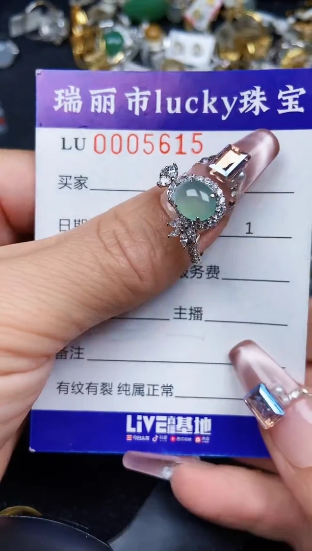 翡翠银S925镶嵌颈饰5615