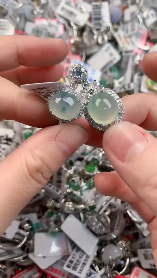 银S925镶嵌戒指翡翠7777----1