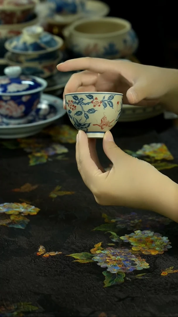 中秋国庆景德镇手绘瓷器