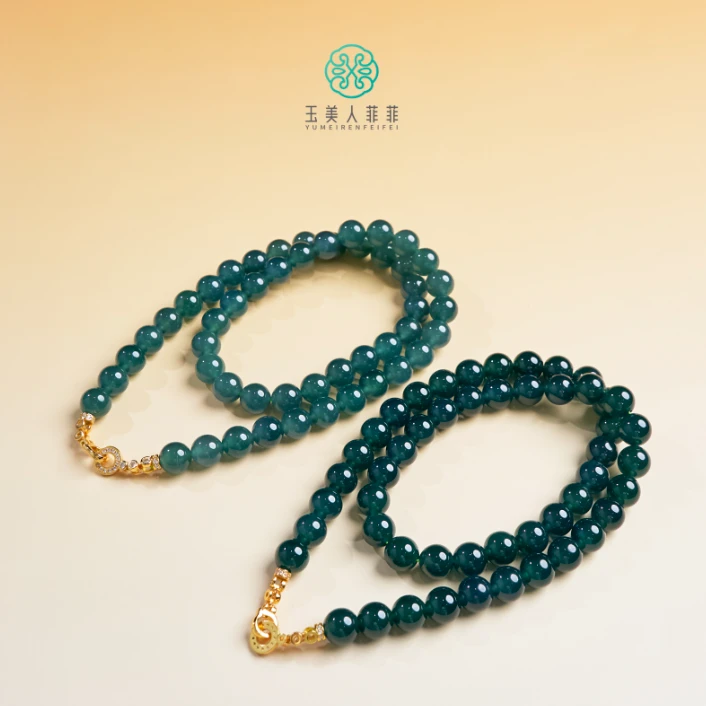 石惑珠宝#翡翠项链约9mm-多样性发一
