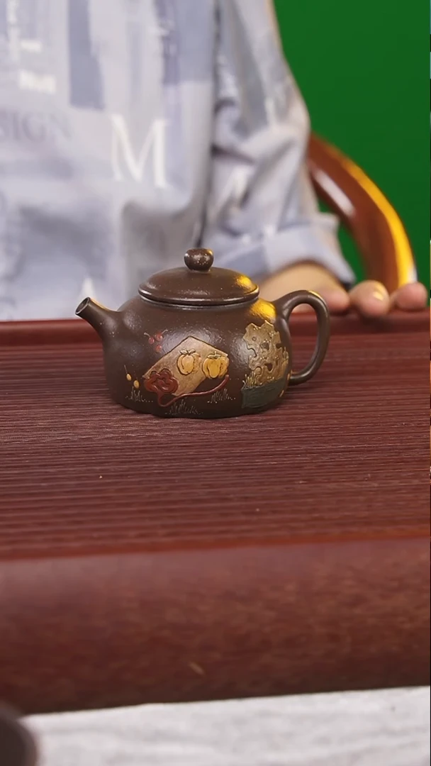 茶壶紫砂紫玉金砂顾氏手工紫砂