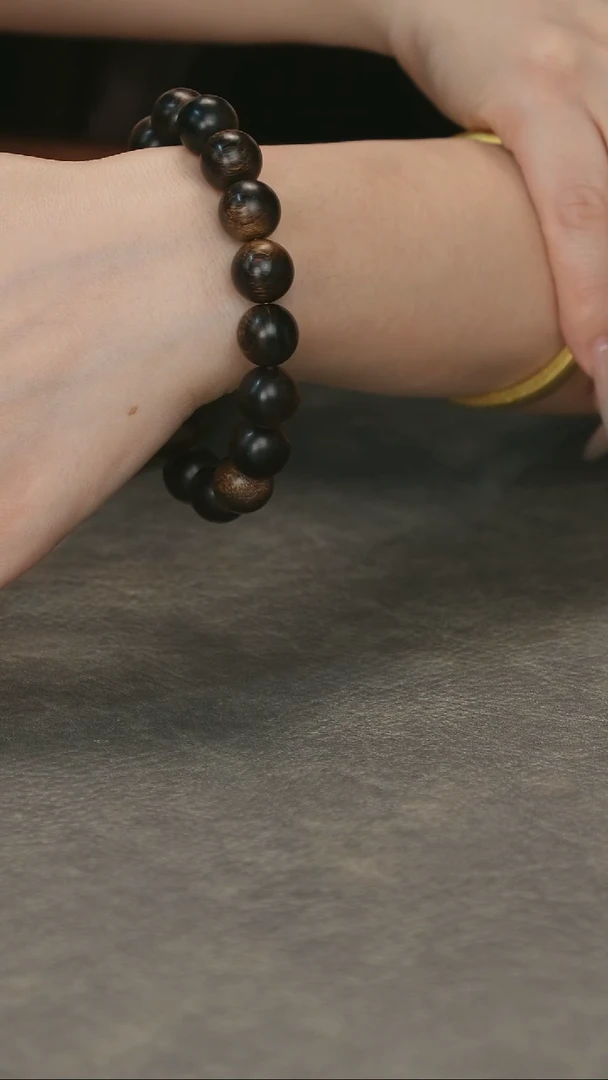 沉香手串越南富森红土樱子瘤疤王古董料1.2单圈限量传承款